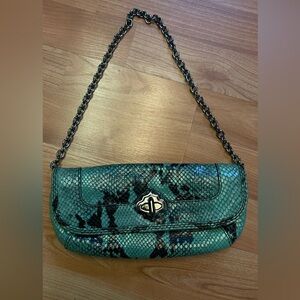 Authentic embossed leather clutch/shoulder bag by Yany